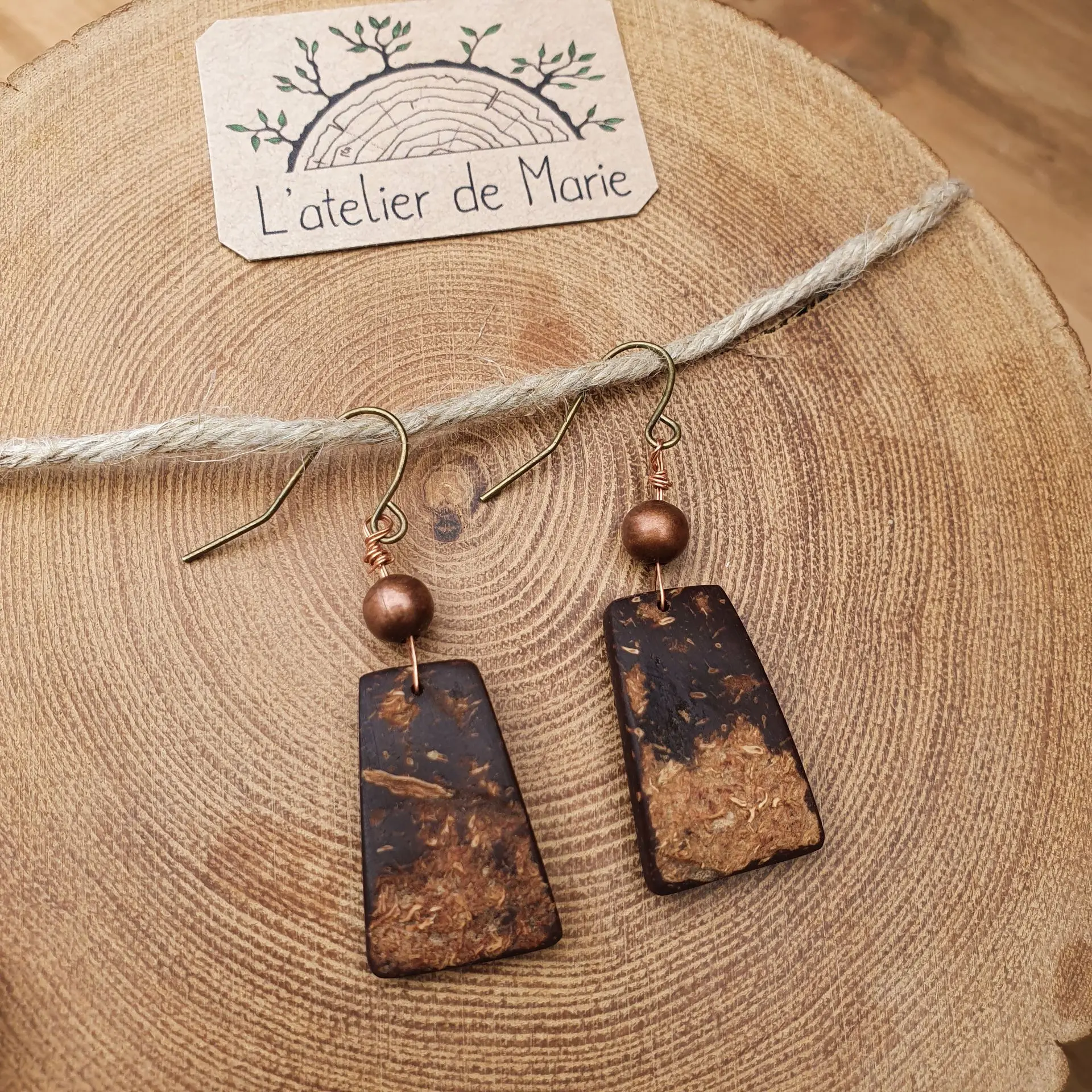 Boucles d'oreilles noix de coco