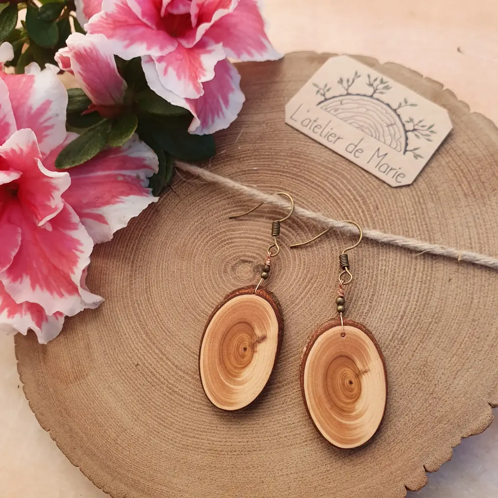 Boucles d'oreilles en bois - if 