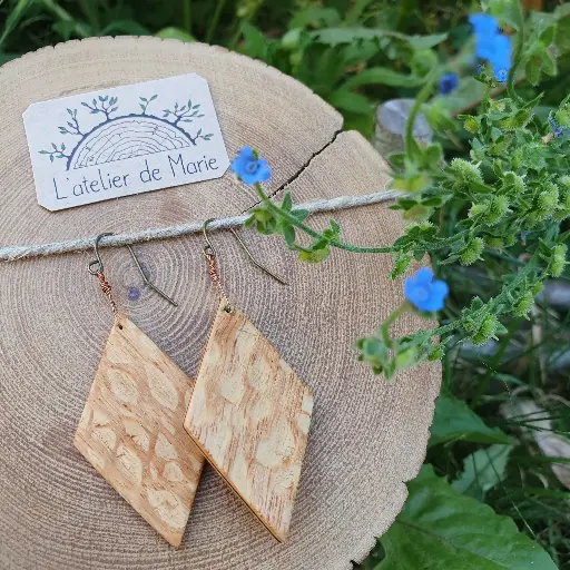 [BOS - 0003] Boucles d'oreilles grands losanges - louro faïa